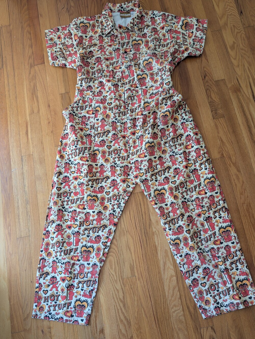 Big Bud Press Short Sleeve Jumpsuit Hot Stuff Retired Print 2X Made In USA